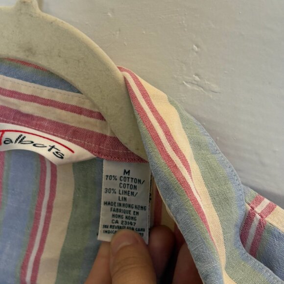 Vintage Talbots Linen Button-Down Blouse - Picture 3 of 7